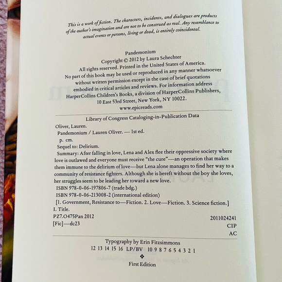 Pandemonium - Lauren Oliver HC 1st Ed. - Picture 5 of 6